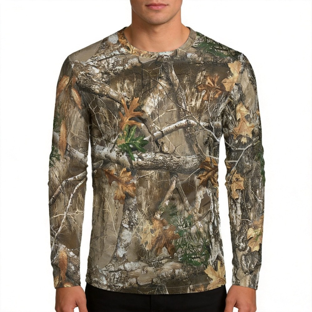 Hunting And Camping In Forest - Men Camouflage Forest Hunting T-shirt Utdoor