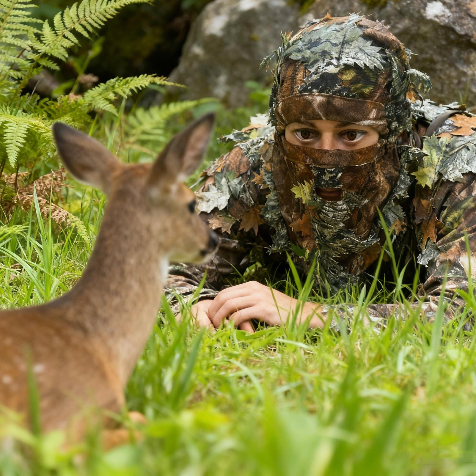 Outdoor Hunting Photography - 3D Leafy Ghillie Hat Full Face