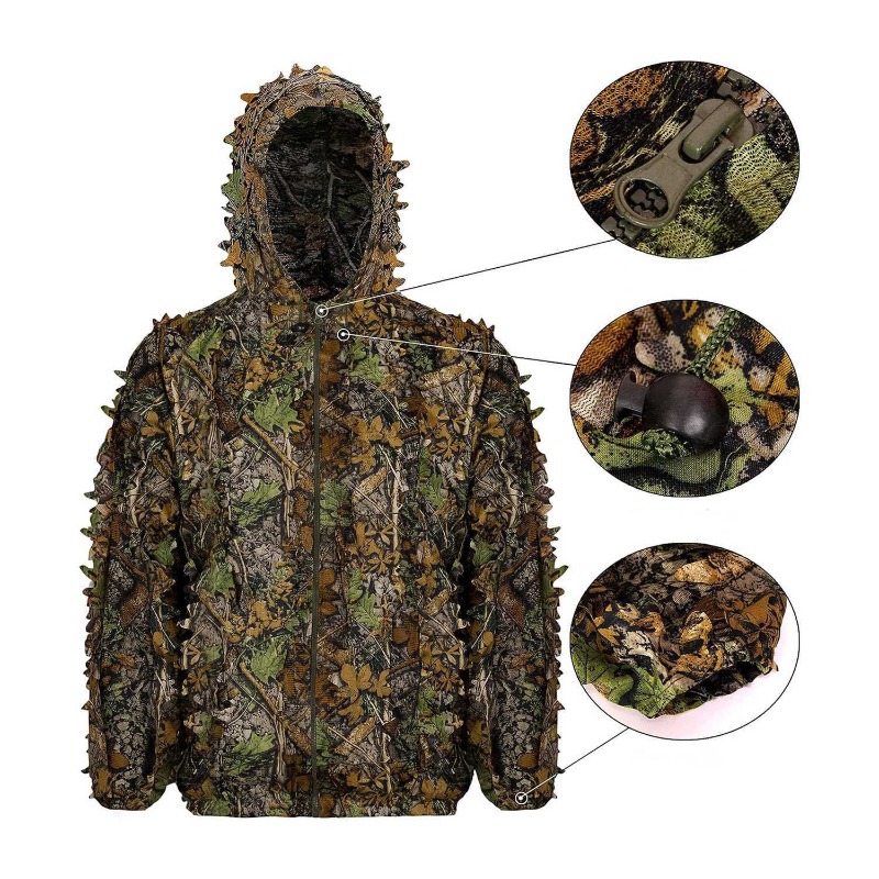 3D  Leafy Bionic Camouflage Hu – обзор и цена Outdoor Hunting Photography