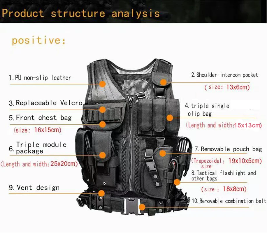 Adjustable Molle Tactical Vest – обзор и цена Hunting Outdoor Jacket