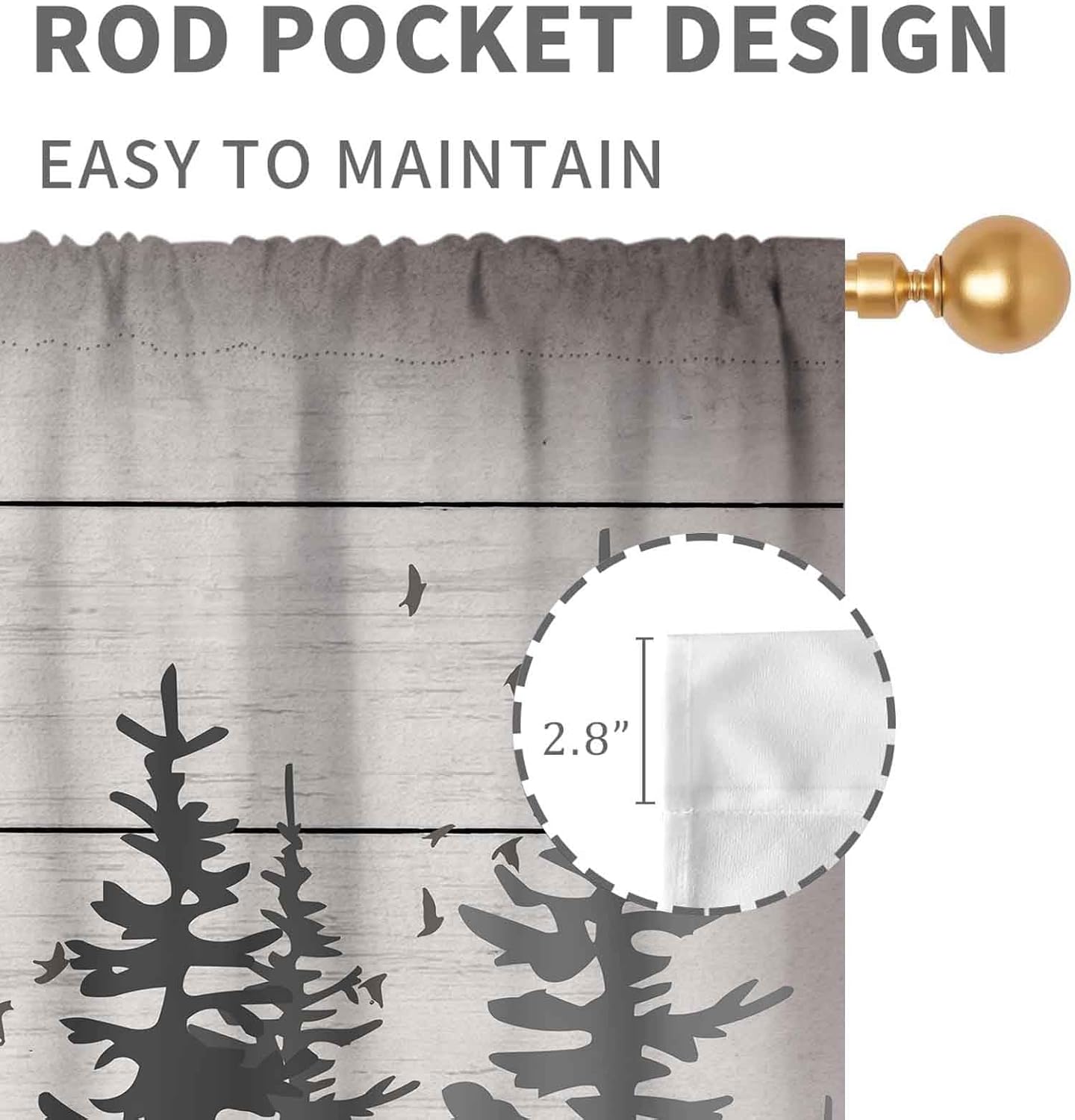 Rustic Deer Curtains, Farmhous – обзор и цена Hunting And Camping In Forest