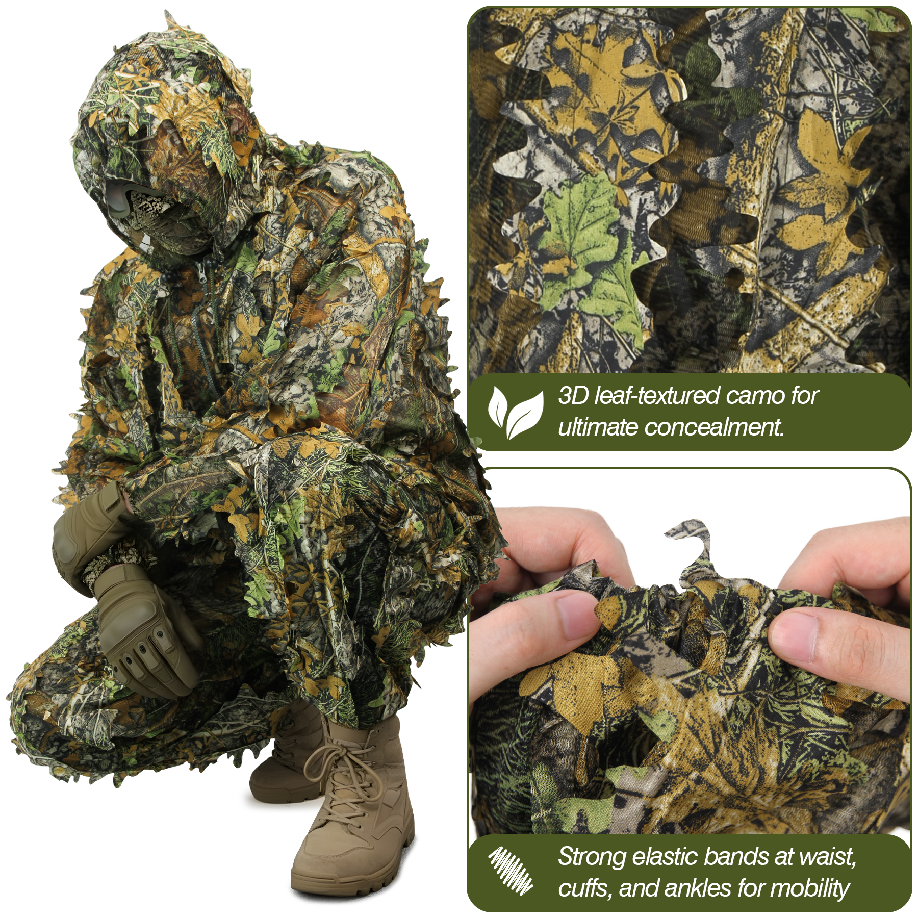 3D Camo Leaf Ghillie Suit Brea – обзор и цена Outdoor Hunting Photography