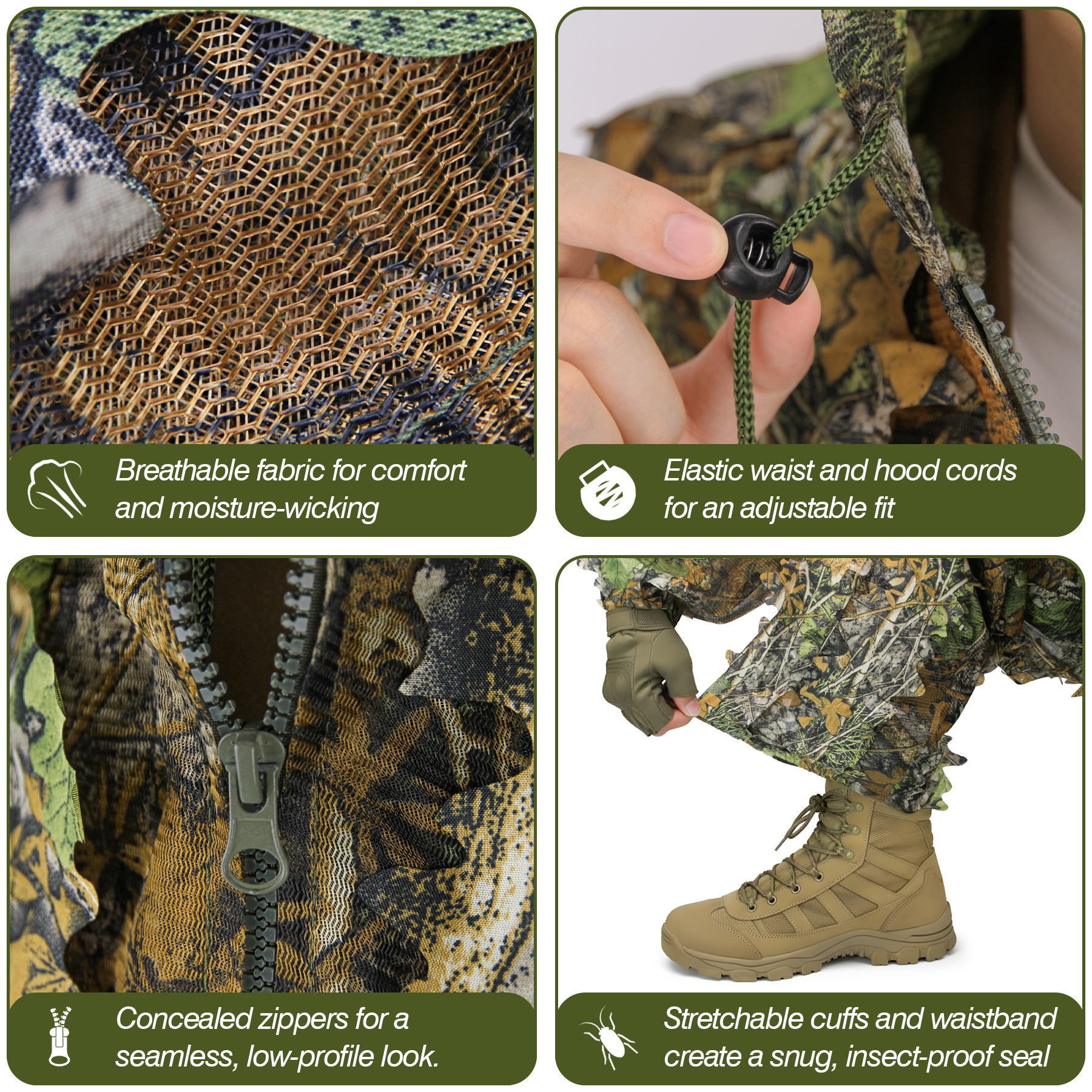 3D Camo Leaf Ghillie Suit Brea – обзор и цена Outdoor Hunting Photography